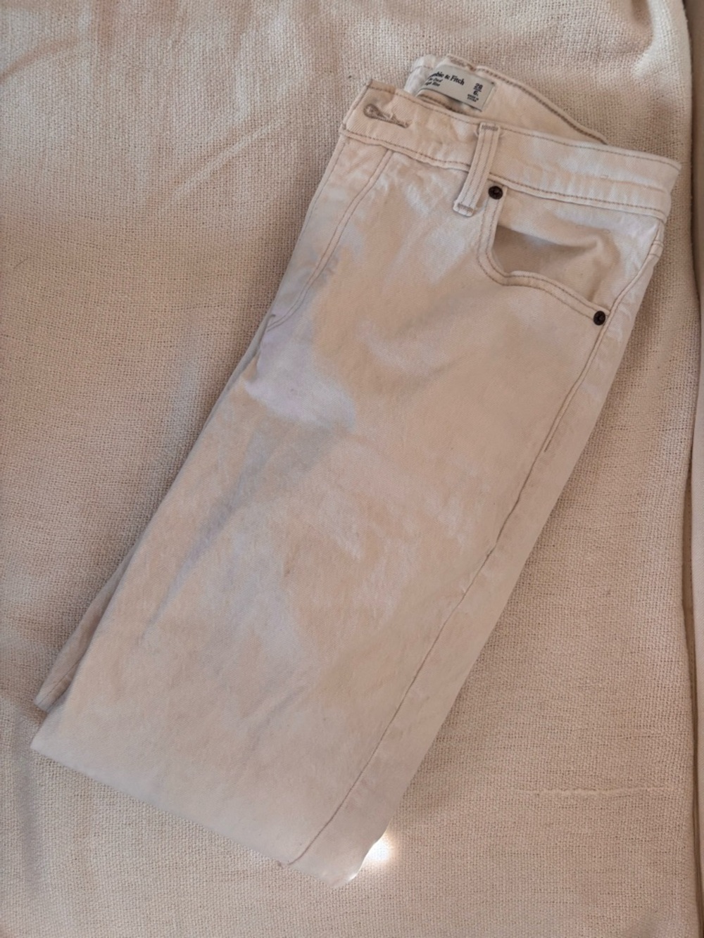 Abercrombie and Fitch The Dad High Rise White Jean